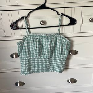 American Eagle Green Checkered Tank